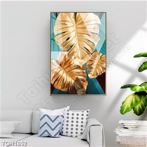 Tranh 3 lá mạ vàng nghệ thuật