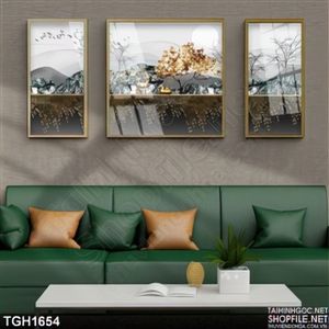 bộ tranh tường trang trí in kính 3d