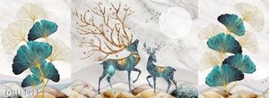 Tranh treo phòng khách đẹp ghép bộ