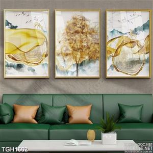 Bộ 3 tranh canvas hình hươu trừu tượng