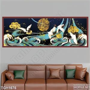 Tranh nghệ thuật đàn chim hạc