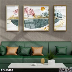 Tranh ghép biển và núi phong cách hiện đại đẹp
