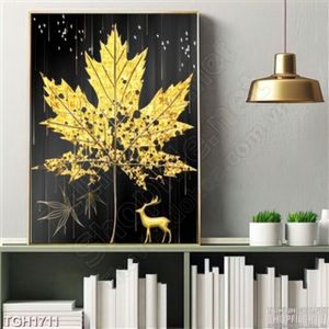 Tranh chiếc lá vàng và con hươu