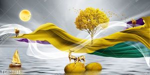 Tranh treo phòng khách đẹp ghép bộ