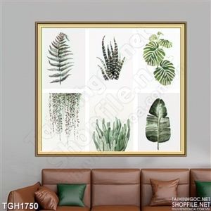 Tranh ghép 6 tấm bộ lá cây trang trí