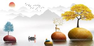 Tranh treo tường ghép bộ nhiều tấm đẹp hiện đại