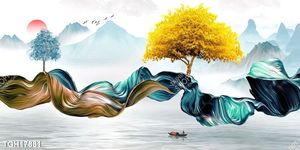 Tranh ghép tôn vẻ đẹp mảng tường trắng