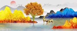 Tranh treo phòng khách đẹp ghép bộ
