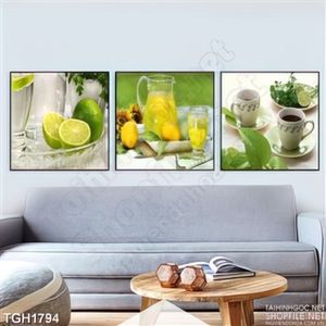 Tranh ghép treo tượng bộ 3 nước ép chanh