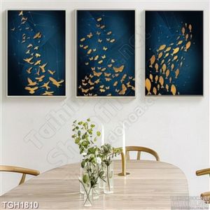 Tranh ghép 3 tấm chim cá và bướm