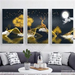 Tranh ghép treo phòng khách độc đáo