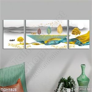 Tranh ghép 3 tấm phong cách hiện đại
