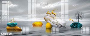 Tranh ghép tôn vẻ đẹp mảng tường trắng