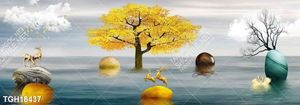 Tranh treo phòng khách đẹp ghép bộ