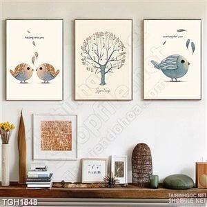 Tranh chim và cây vector
