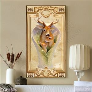 Tranh ghép gia đình của hươu