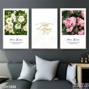 Tranh ghép hoa trang trí phòng khách độc đáo