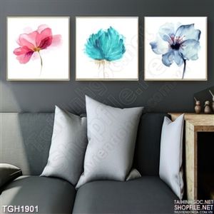 Bộ tranh ghép hoa file psd treo tường