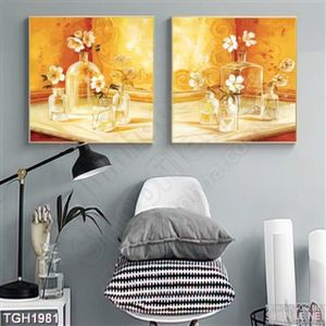 Tranh ghép bình hoa treo tường 2 tấm