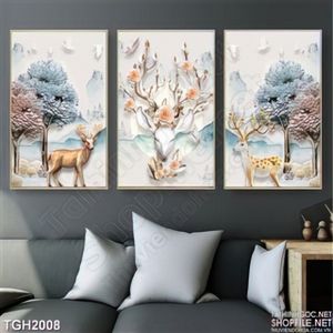 Tranh ghép hươu nai décor