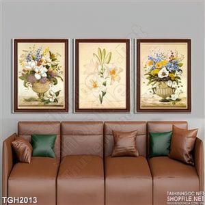 Tranh ghép bình hoa cổ điển decor