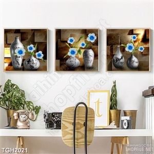 Tranh ghép bình hoa trang trí décor