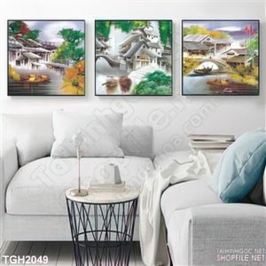 Tranh ghép sơn dầu phố cổ