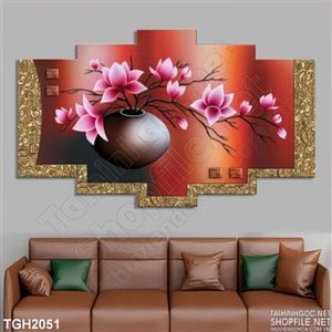 Tranh ghép bình hoa treo tường nổi bật