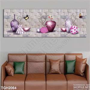 Tranh ghép bình hoa trang trí vector
