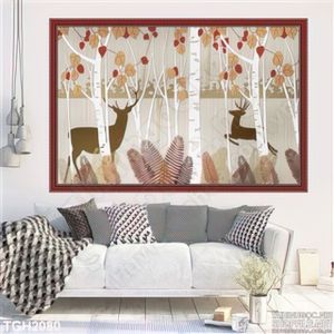Tranh ghép hươu nai trong rừng vector