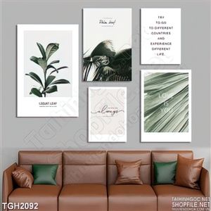 Tranh ghép cây lá nghệ thuật file psd