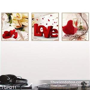 Tranh ghép love đỏ 3d