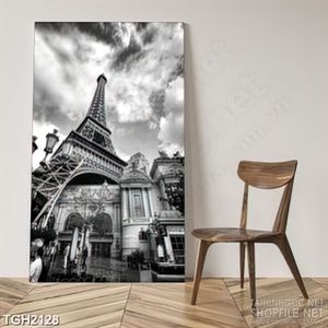 Tranh ghép thành phố Pari dưới chân tháp eiffel in canvas