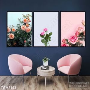 Tranh ghép nghệ thuật những cây hoa hồng gai khoe sắc
