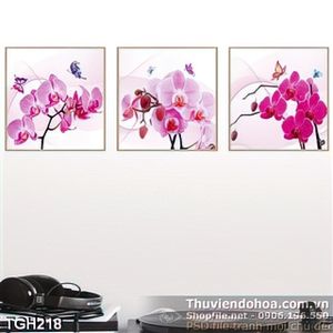 Tranh ghép hoa lan rừng decor