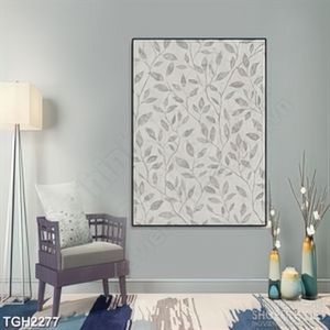 Tranh ghép in uv những cành lá nhỏ màu đơn sắc dán tường