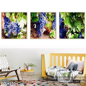 Tranh ghép vườn nhỏ tím 3d