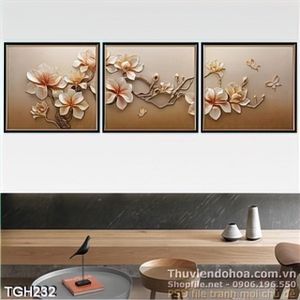 Tranh ghép lụa sang trọng in uv