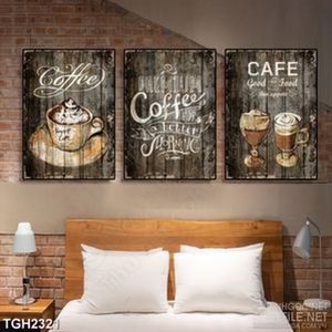 Tranh ghép nghệ thuật những tách cà phê sữa treo tường