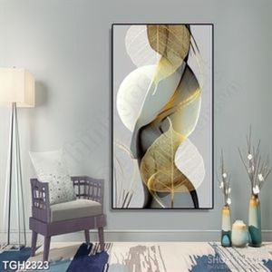 Tranh ghép decor những chiếc lá mỏng manh bên ánh trăng