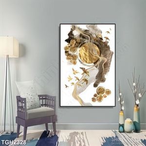 Tranh ghép in canvas đàn chim én dáp vàng bên ánh trăng