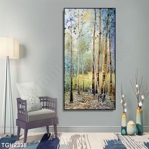 Tranh ghép khu rừng già hoang vắng dưới ánh nắng in 5d