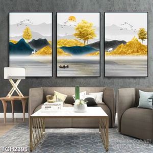Tranh ghép trang trí những ngọn đồi cao nhấp nhô trải dài