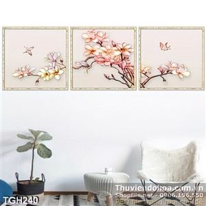 Tranh ghép lụa 3d đẹp cho phòng khách psd