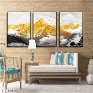 Tranh ghép in canvas những đỉnh núi nhấp nhô treo tường