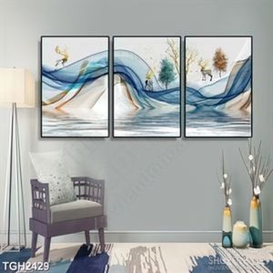 Tranh ghép in uv đàn hươu già và những làn màu trong suốt