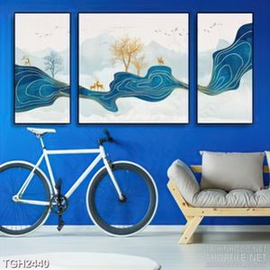 Tranh ghép in canvas những ngọn đồi trải dài trên dòng sông