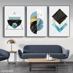 Tranh ghép decor những khối hình tròn nhiều màu sắc cổ điển