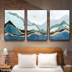 Tranh ghép in canvas những ngọn núi cao nhấp nhô trùng điệp
