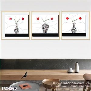 Tranh ghép vector bình hoa psd in uv